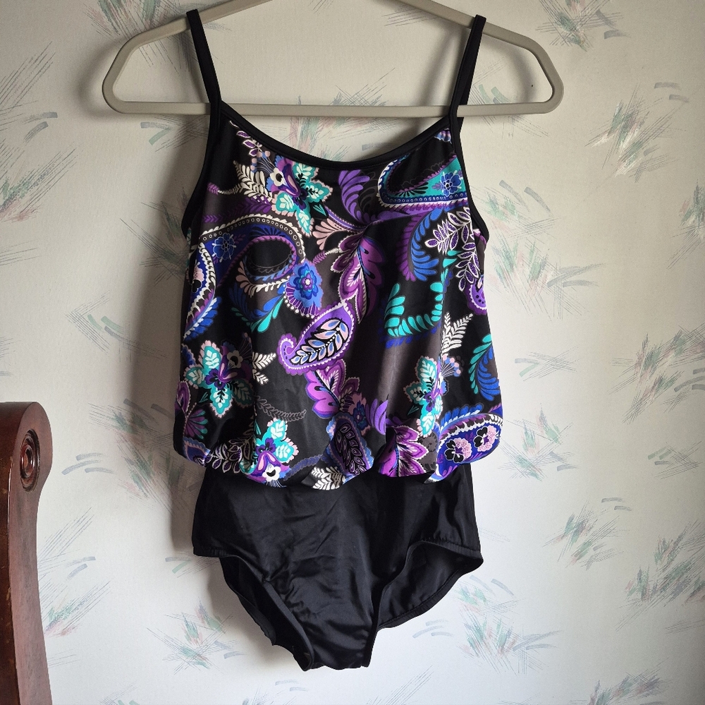 Maxine Of Hollywood Paisley Print Swimsuit One Piece -No Size-